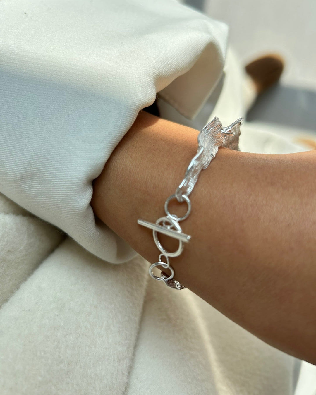 Pure silver art bracelet