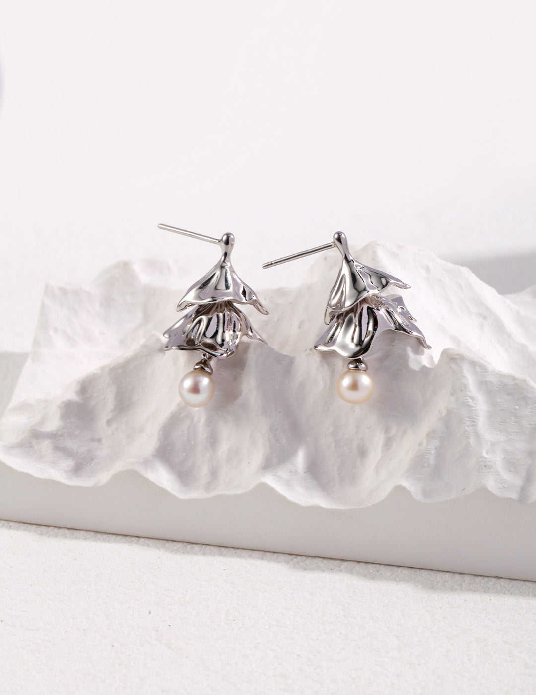 [Dance]Pure silver pearl earrings