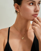 S925 Silver Retro Gold cracked Pearl necklace/ earrings/ ring