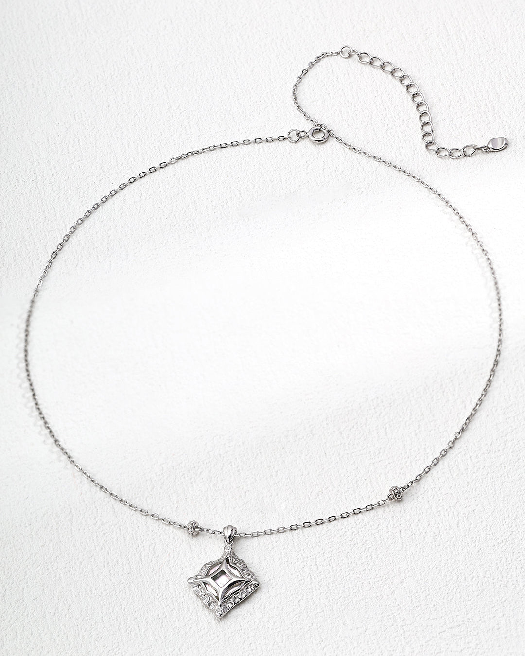 S925 Silver Mother-of-Pearl Zircon Pendant Necklace