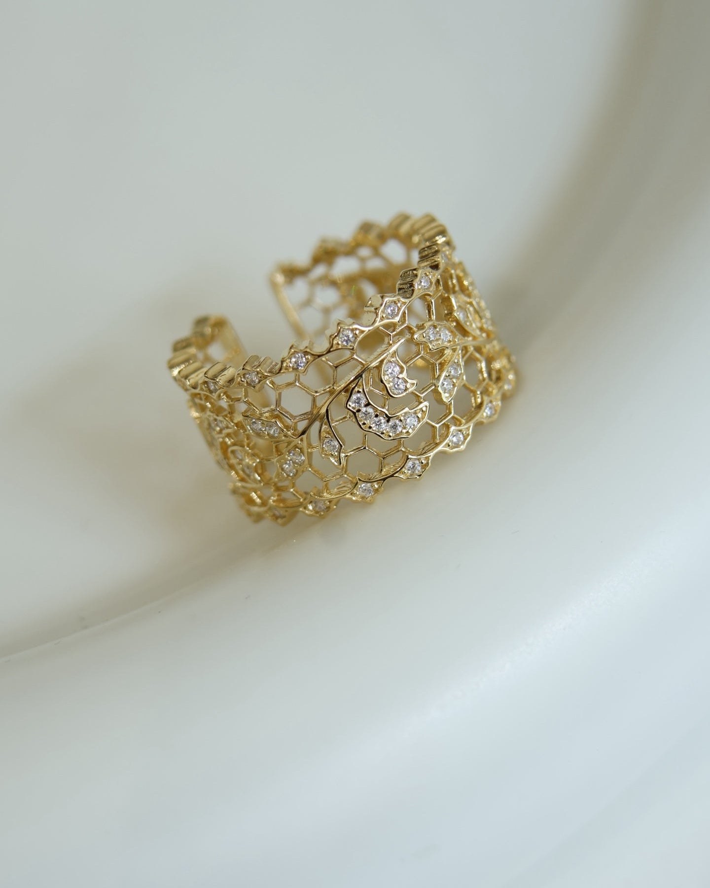 【Cloud Gap Light】s925 silver-plated 18k gold&zircon