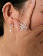 Silver Flower Ring，Pure silver