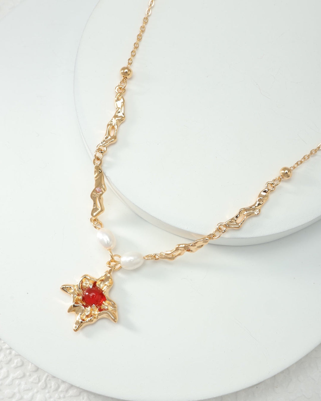 Red Agate Collection，s925 plated with 18k gold