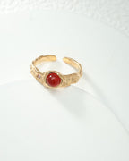 Red Agate Collection，s925 plated with 18k gold
