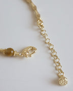 Bracelet en bambou et pierre brute colorée 【Jardin de carpes koï】