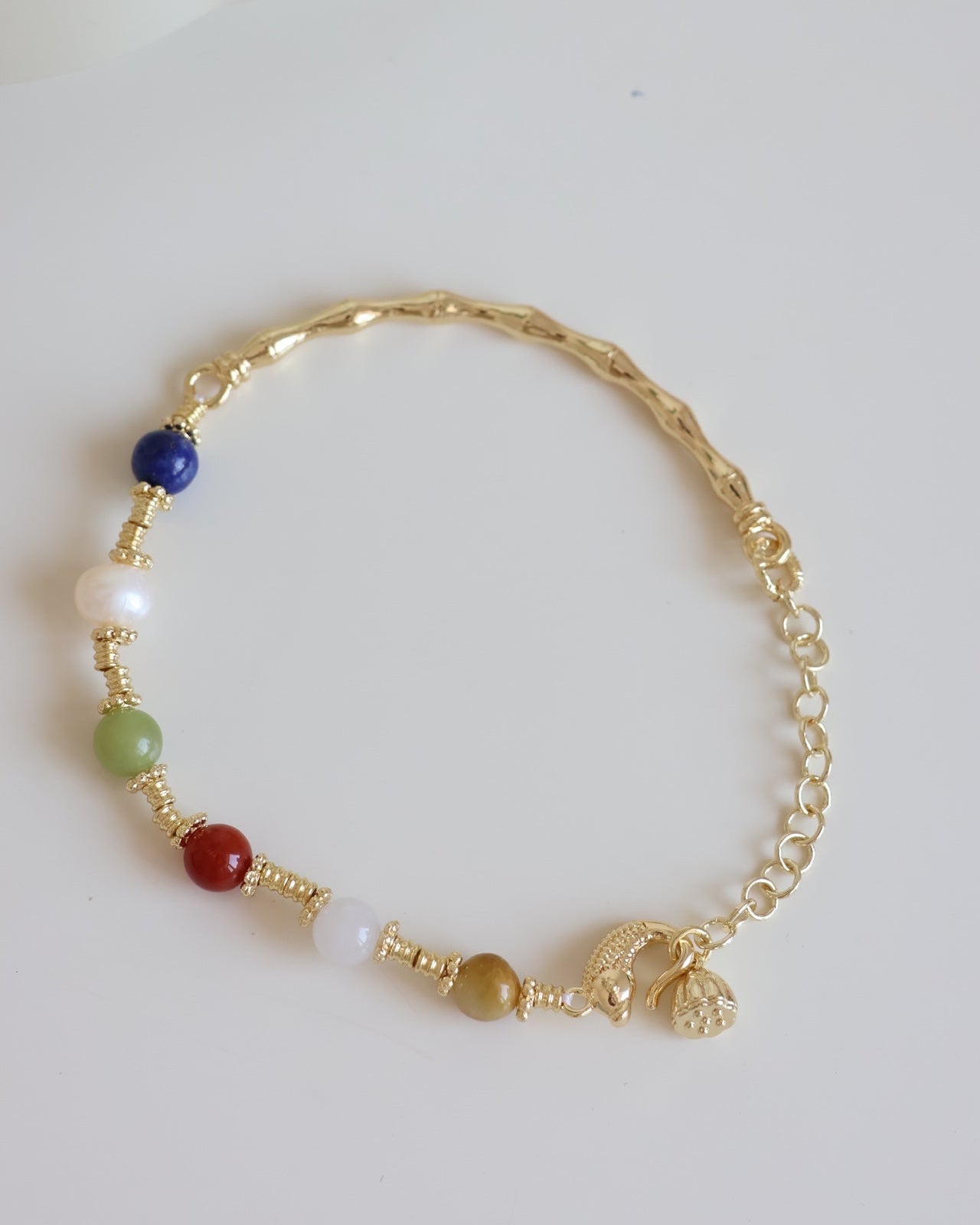 【Koi Garden】Colorful Raw Stone Bamboo Bracelet