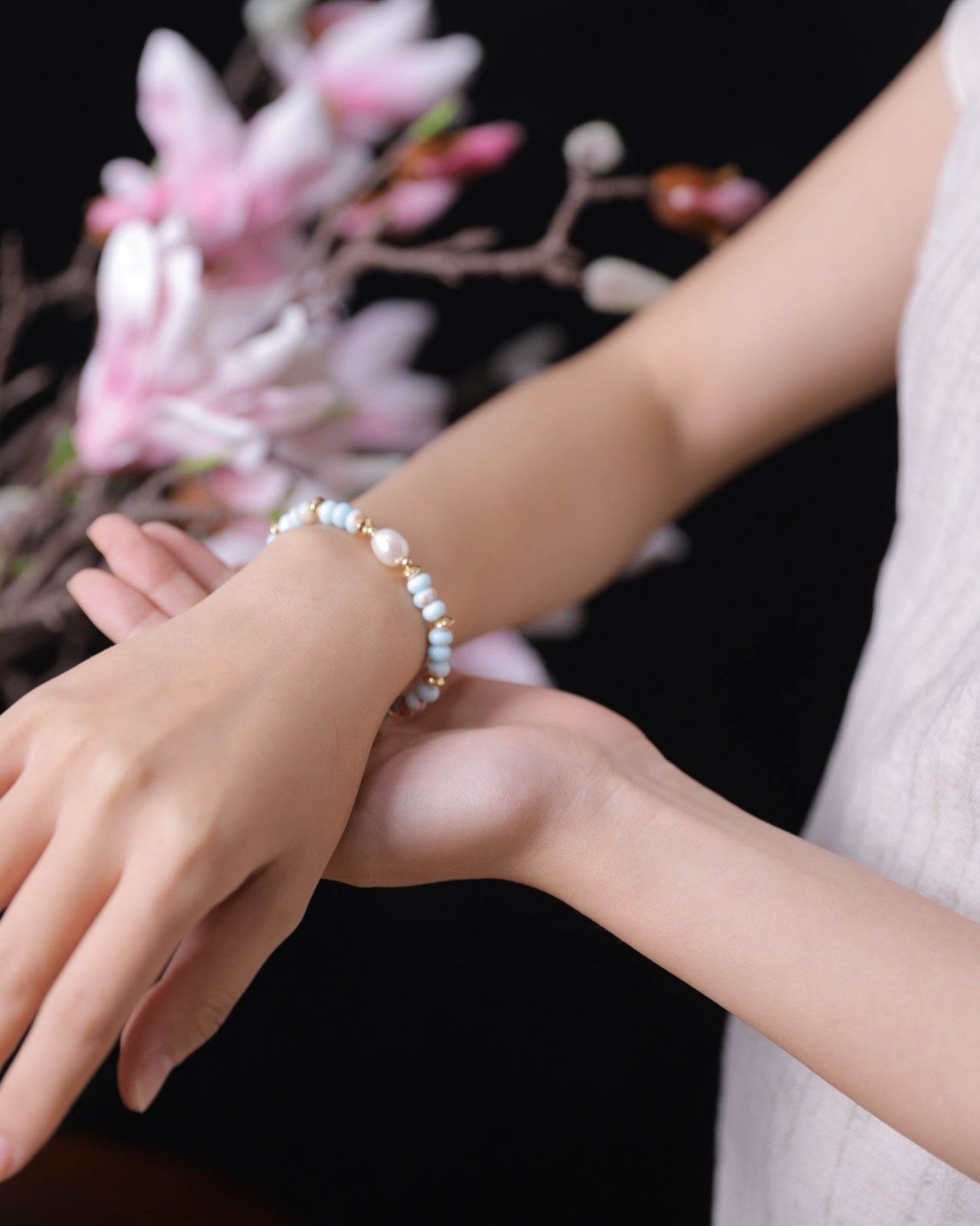 Natural Pearl Bracelet,Shoushan Stone (Agate)