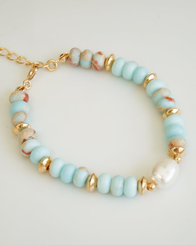 Natural Pearl Bracelet,Shoushan Stone (Agate)