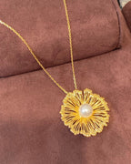 【sun shines】necklace&earrings plated with 18k gold