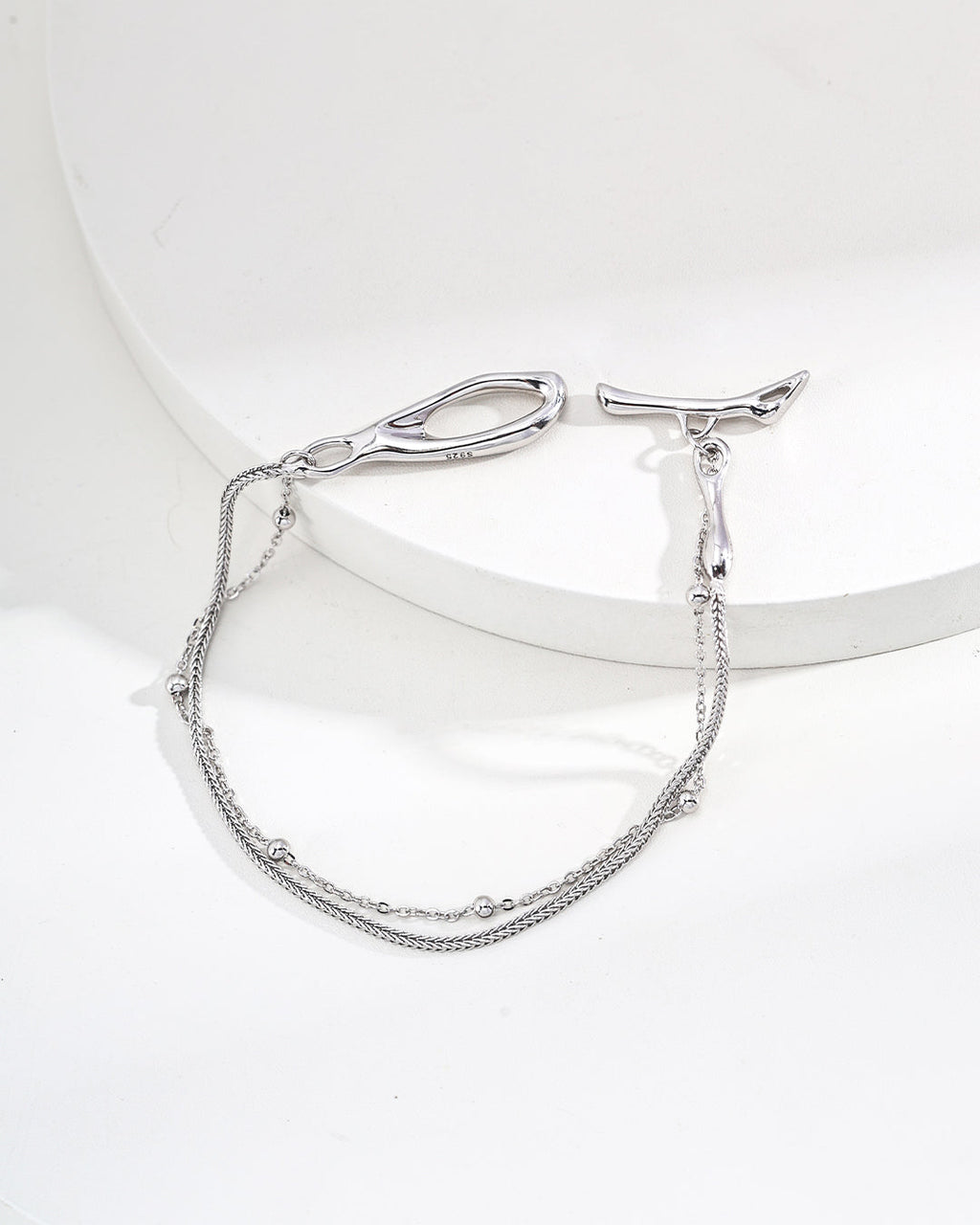 Bracelet classique en argent sterling S925, argent/or