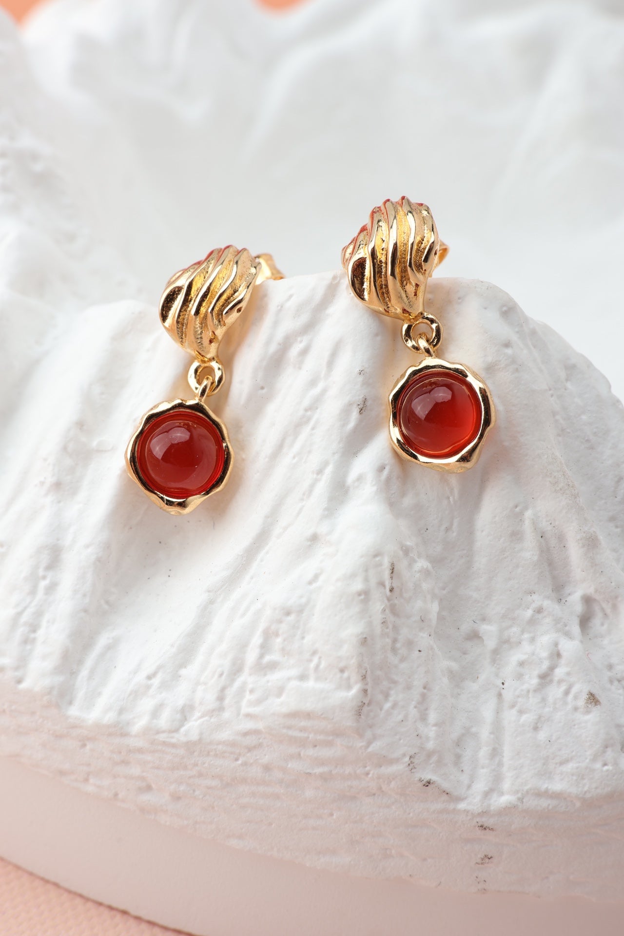 Red Agate Collection，s925 plated with 18k gold