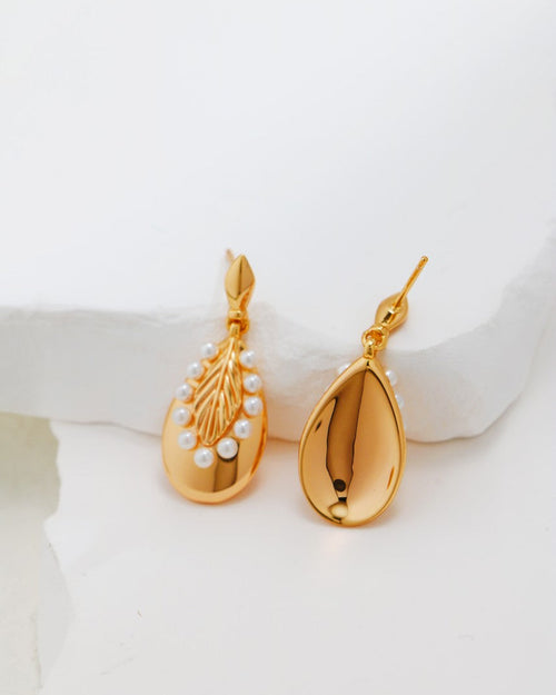 Gold S925 Silver & Shell Pearl Earrings