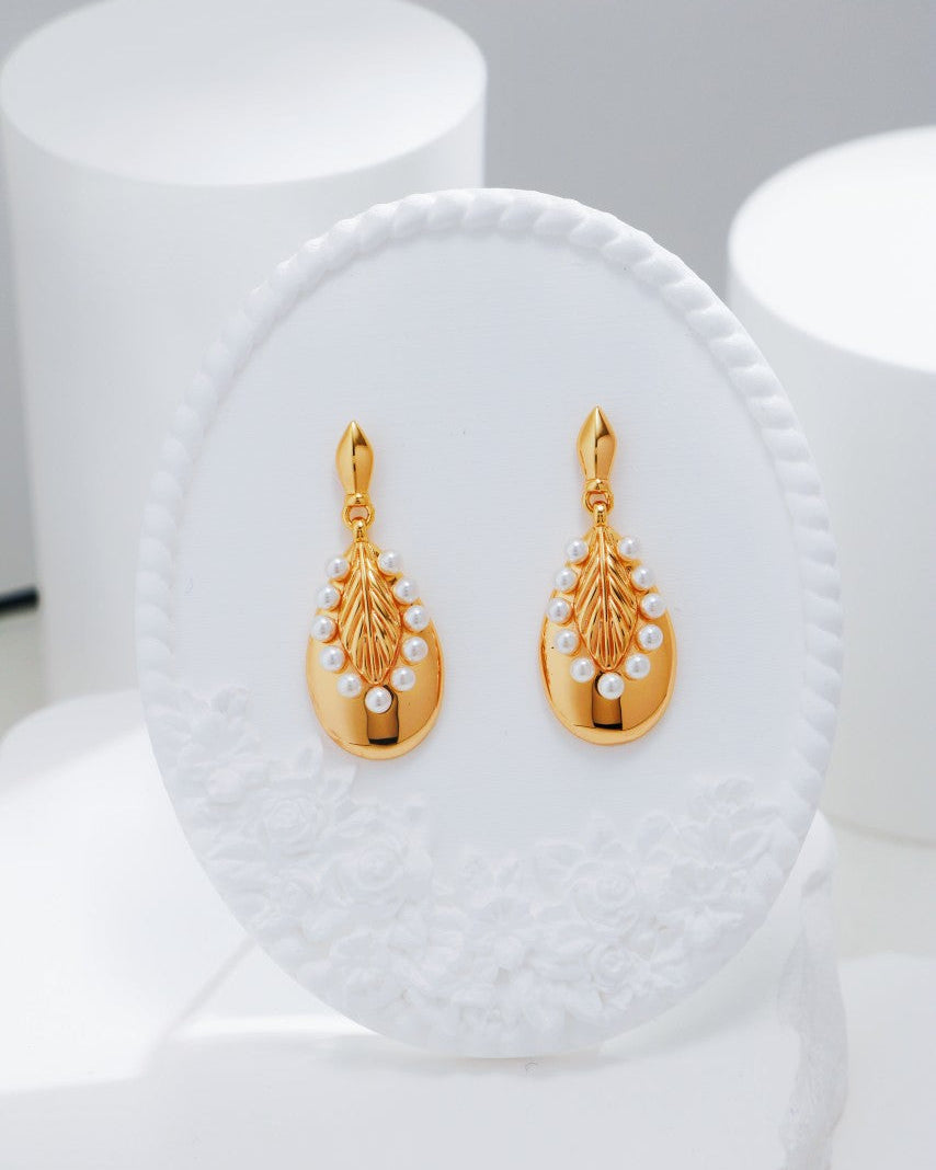 Gold S925 Silver & Shell Pearl Earrings