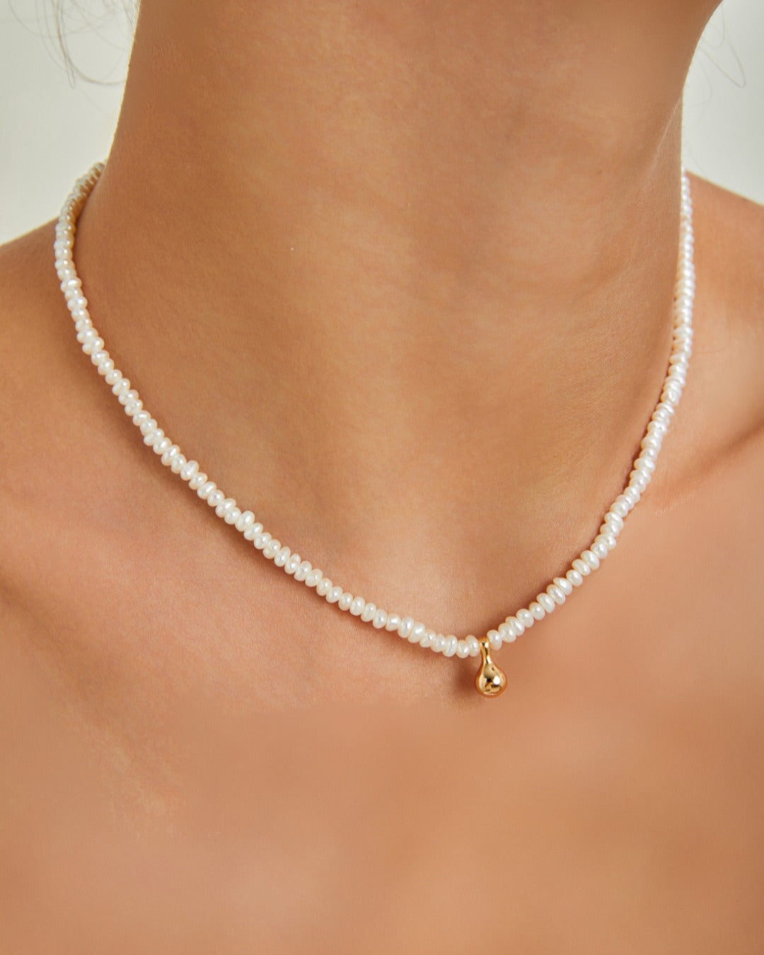 S925 Sterling Silver Water Droplet Pearl Necklace
