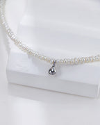 S925 Sterling Silver Water Droplet Pearl Necklace
