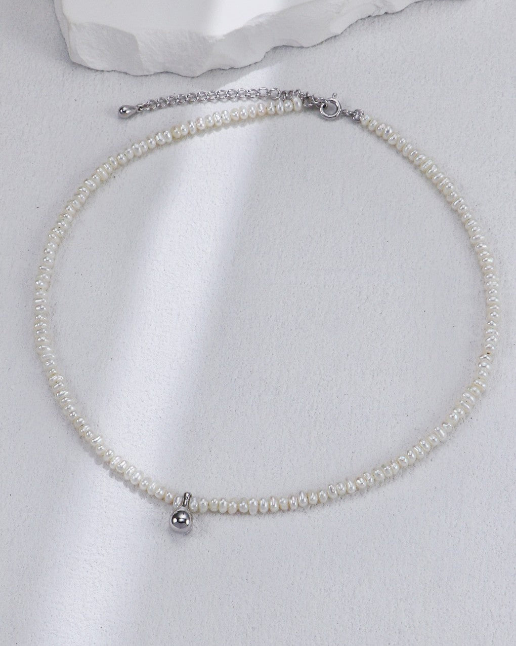 S925 Sterling Silver Water Droplet Pearl Necklace