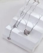 S925 Sterling Silver & Zirconia ‘Waist’ Curve Necklace
