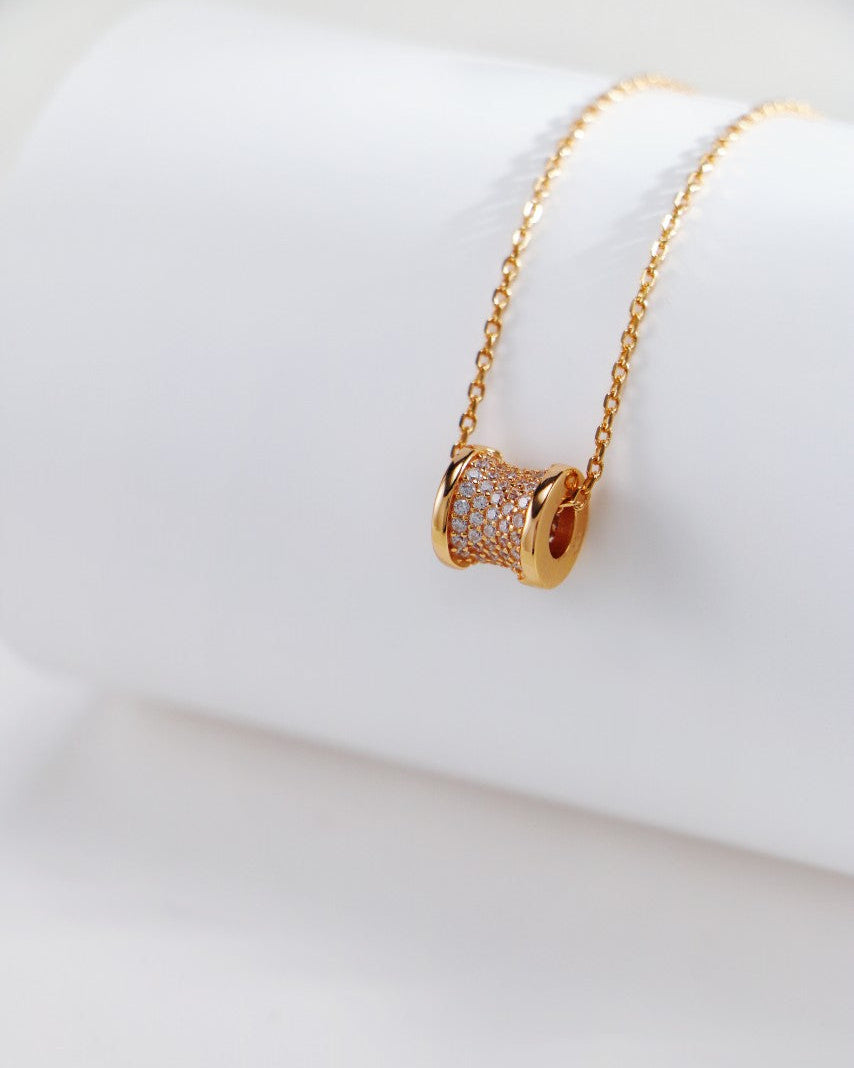 S925 Sterling Silver & Zirconia ‘Waist’ Curve Necklace