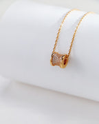 S925 Sterling Silver & Zirconia ‘Waist’ Curve Necklace