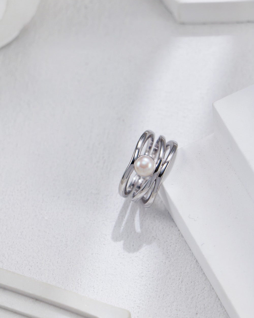 S925 Sterling Silver Pearl Ring