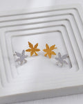 S925 Sterling Silver Maple Leaf Stud Earrings