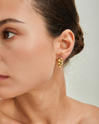 S925 Three-Layer Hammered Disc Dangle Earrings