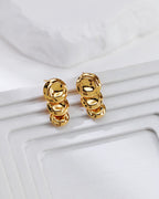 S925 Three-Layer Hammered Disc Dangle Earrings