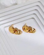 S925 Three-Layer Hammered Disc Dangle Earrings