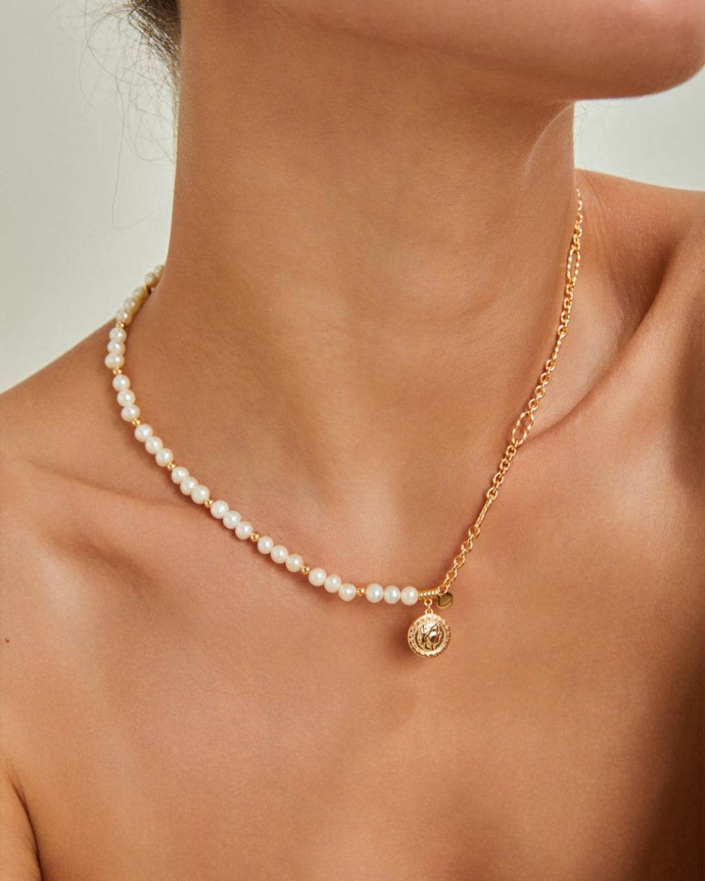 S925 Retro Gold Pearl Jewelry Set