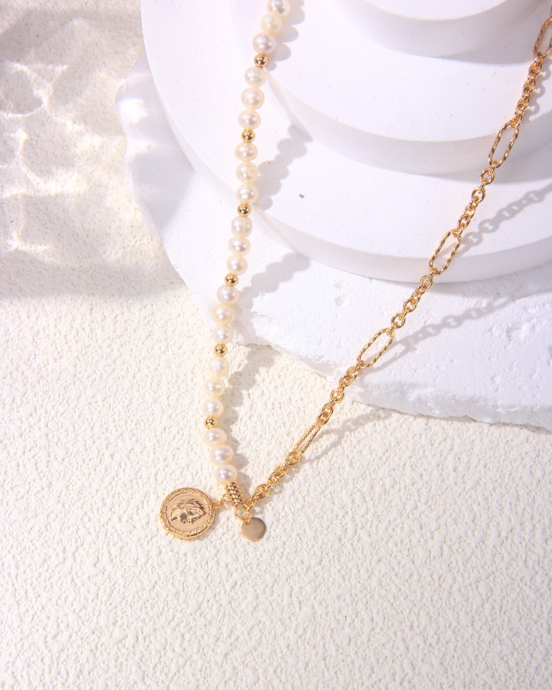 S925 Retro Gold Pearl Jewelry Set