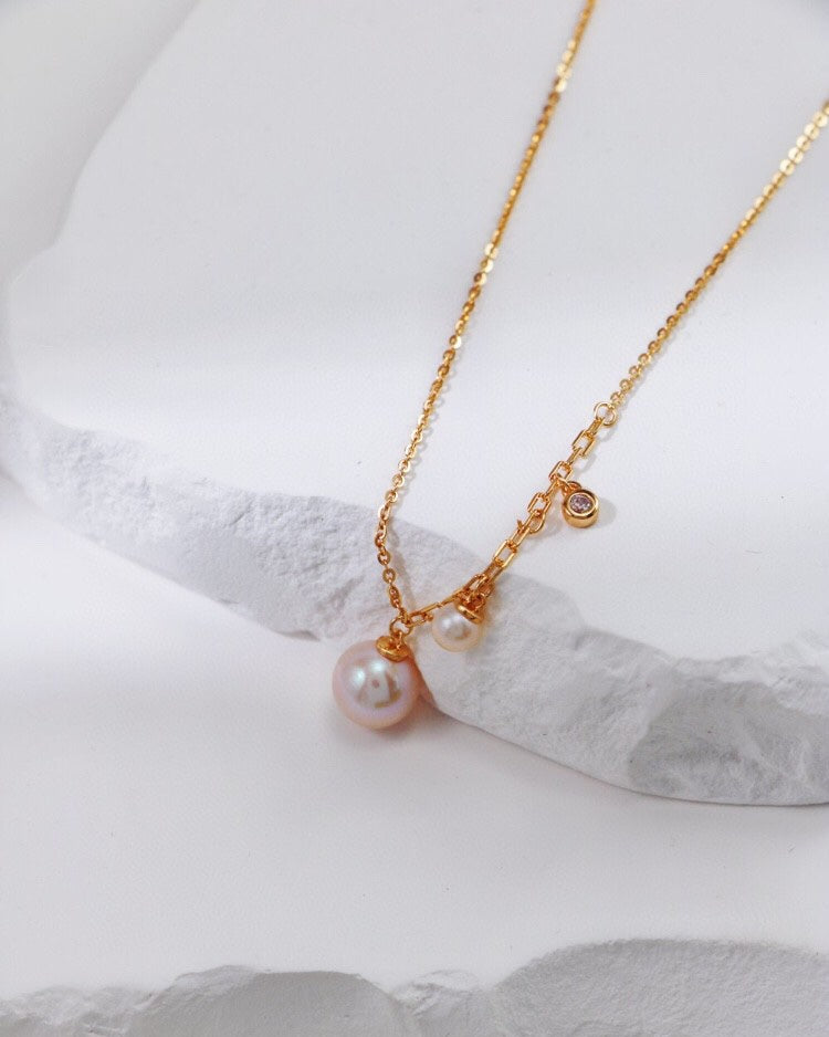 S925 Gold-Plated Minimalist Pearl Necklace Series