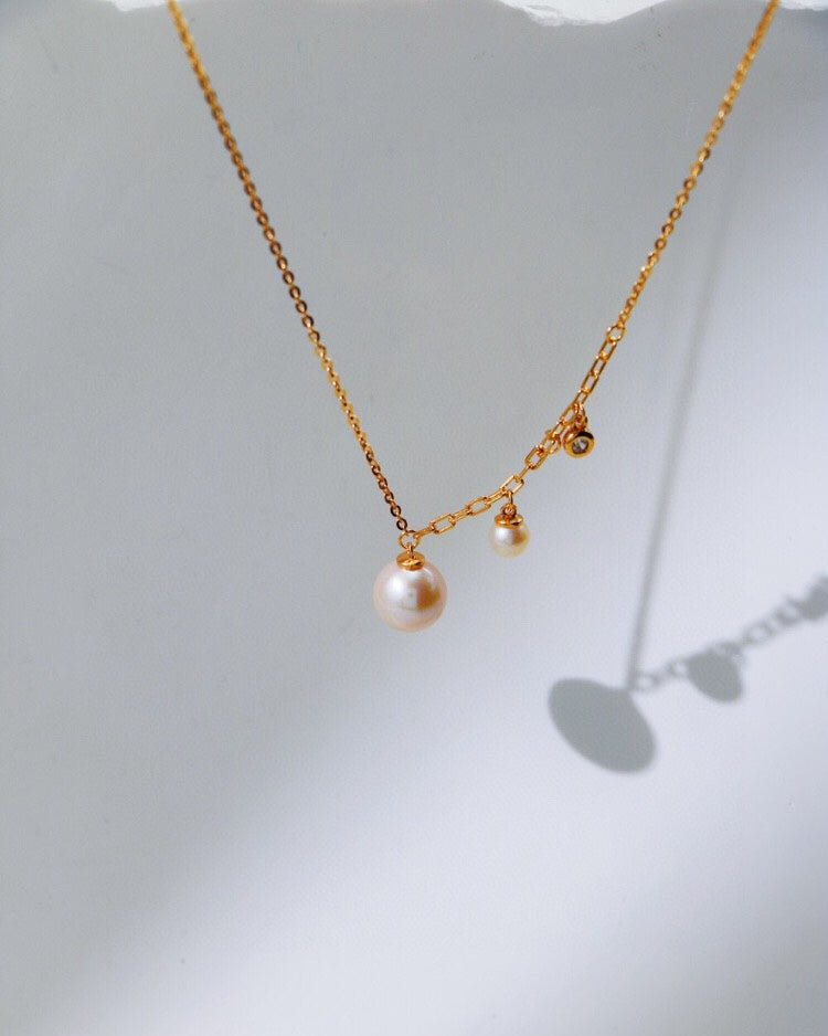 S925 Gold-Plated Minimalist Pearl Necklace Series