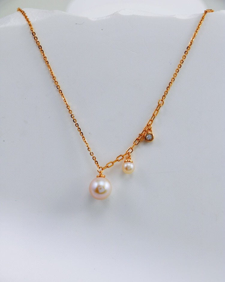 S925 Gold-Plated Minimalist Pearl Necklace Series