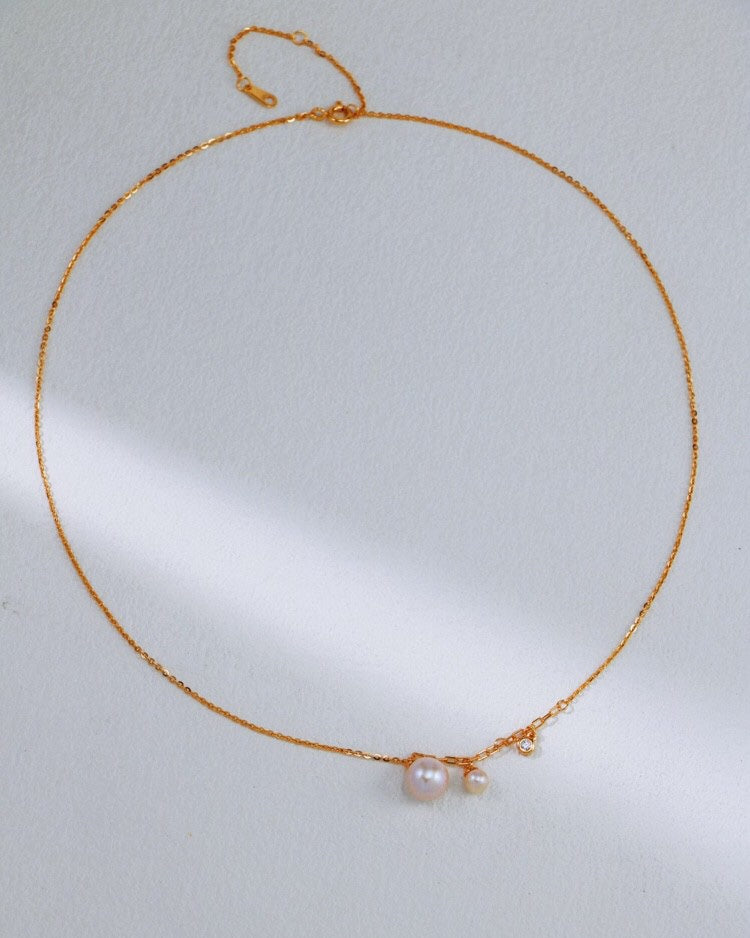 S925 Gold-Plated Minimalist Pearl Necklace Series