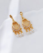 S925 Sterling Silver Harp Pearl Set