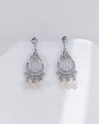S925 Sterling Silver Harp Pearl Set