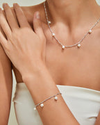 S925 Sterling Silver Rope Twist Pearl Set