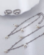 S925 Sterling Silver Rope Twist Pearl Set