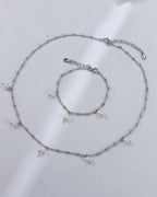 S925 Sterling Silver Rope Twist Pearl Set