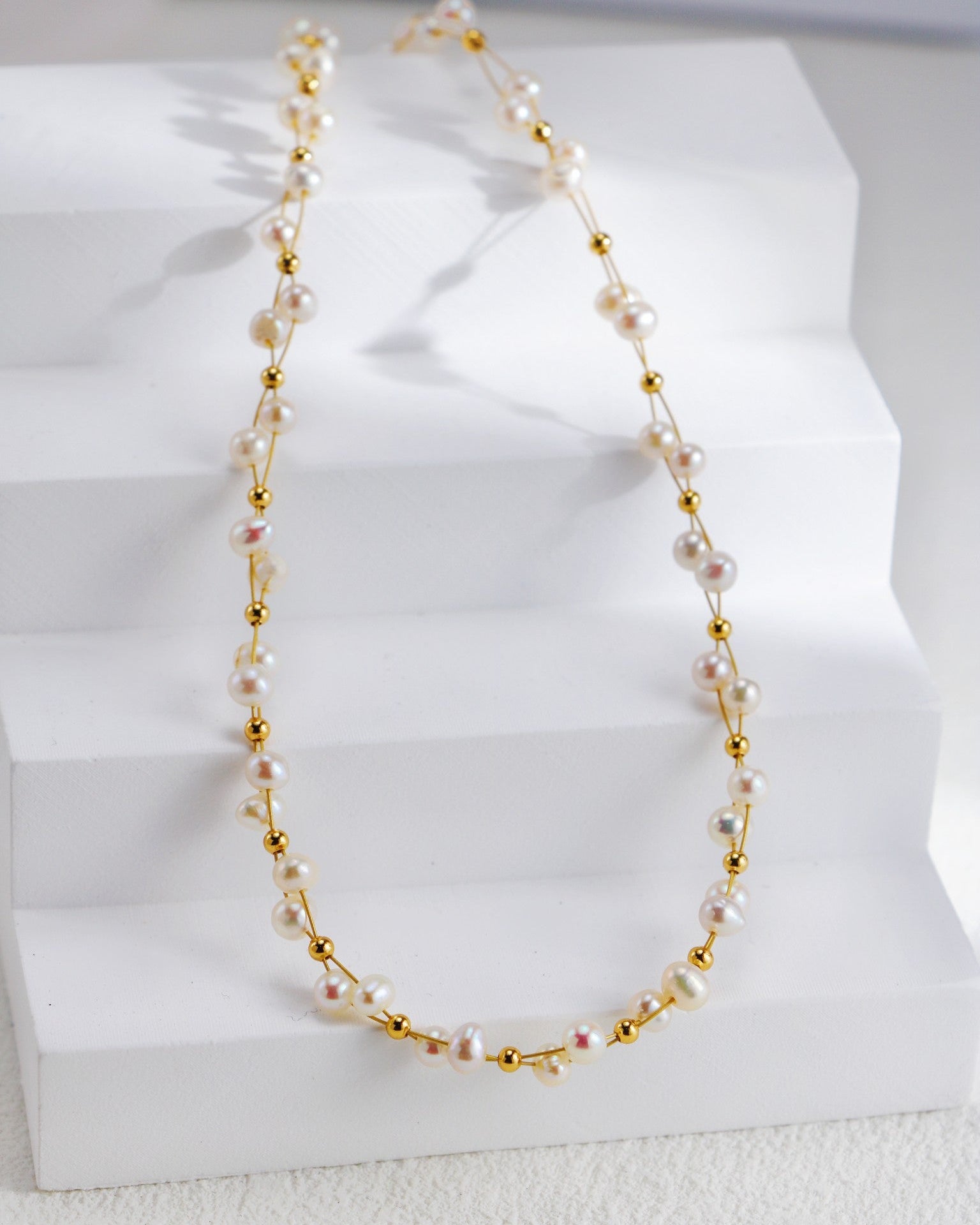 S925 Woven Pearl Necklace