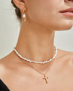 S925 Sterling Silver Fashion Cross Zircon Necklace