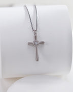 S925 Sterling Silver Fashion Cross Zircon Necklace