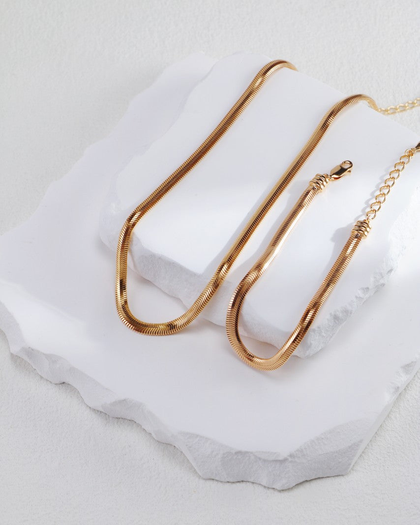 S925 Sterling Silver Faceted Flat Snake Chain Collection