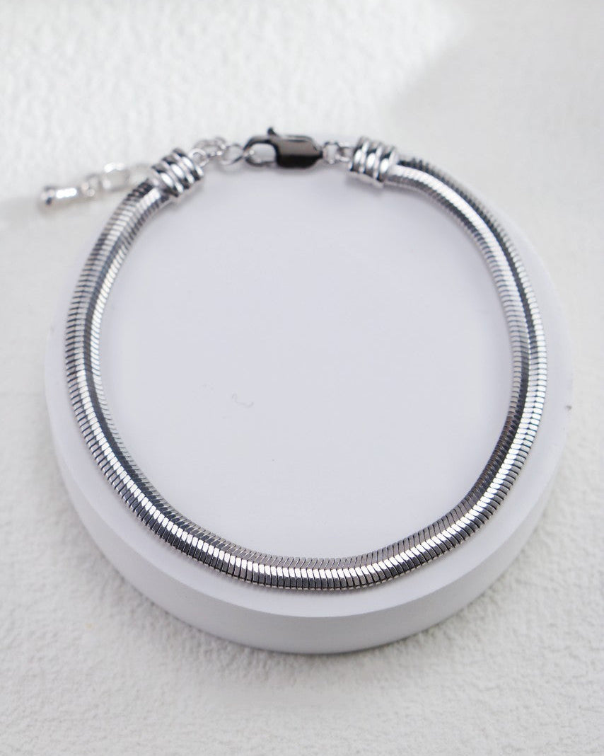 S925 Sterling Silver Faceted Flat Snake Chain Collection