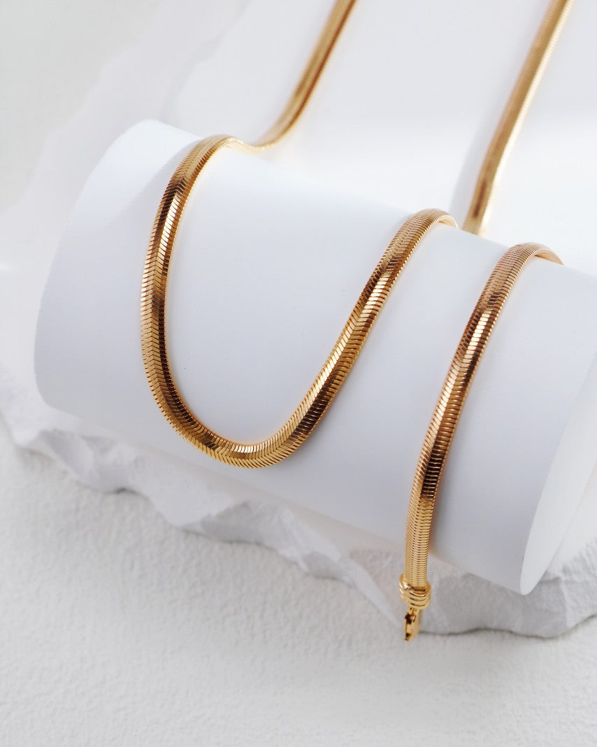 S925 Sterling Silver Faceted Flat Snake Chain Collection