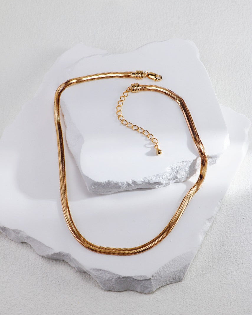 S925 Sterling Silver Faceted Flat Snake Chain Collection