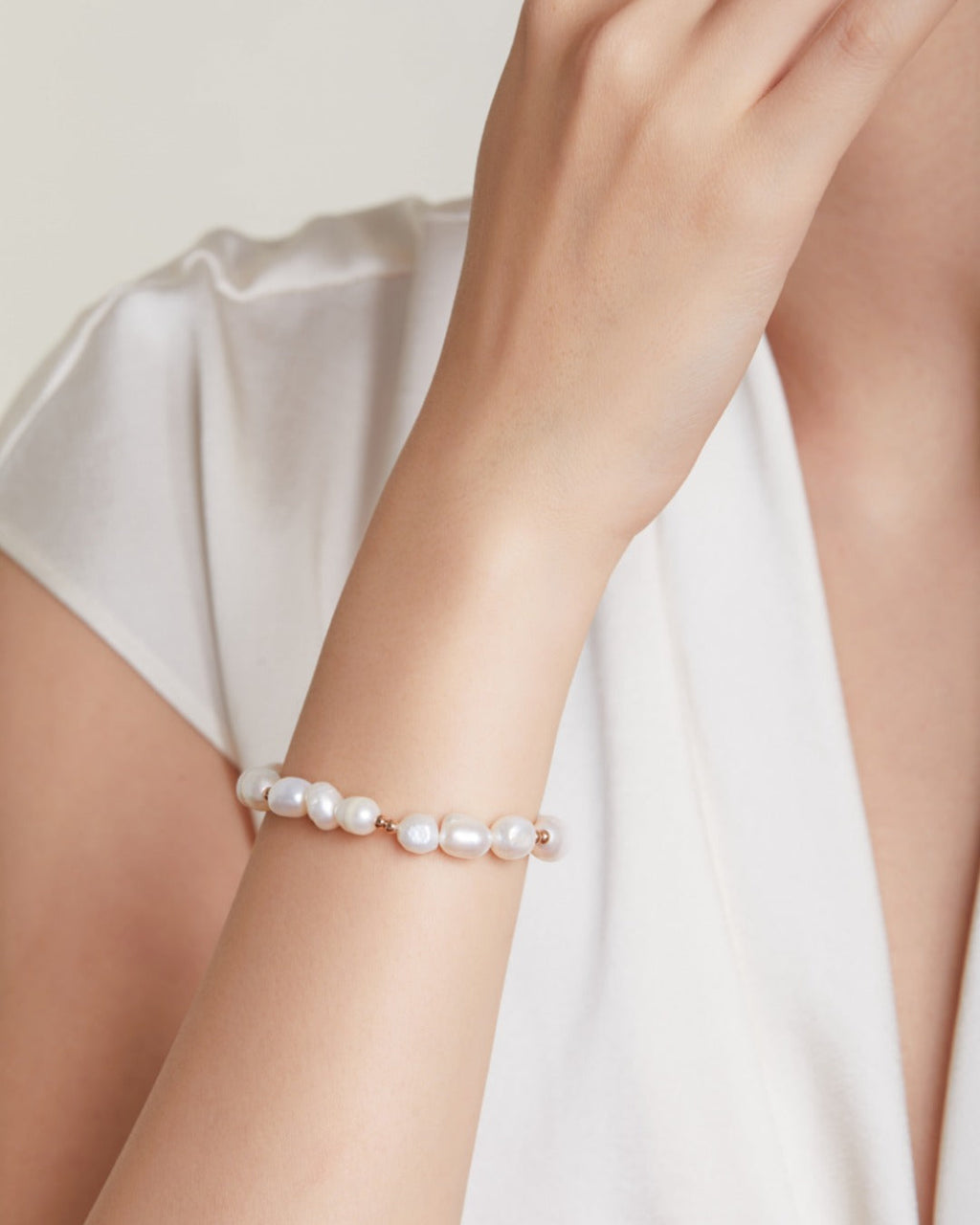 S925 Gold Baroque Pearl Bracelet