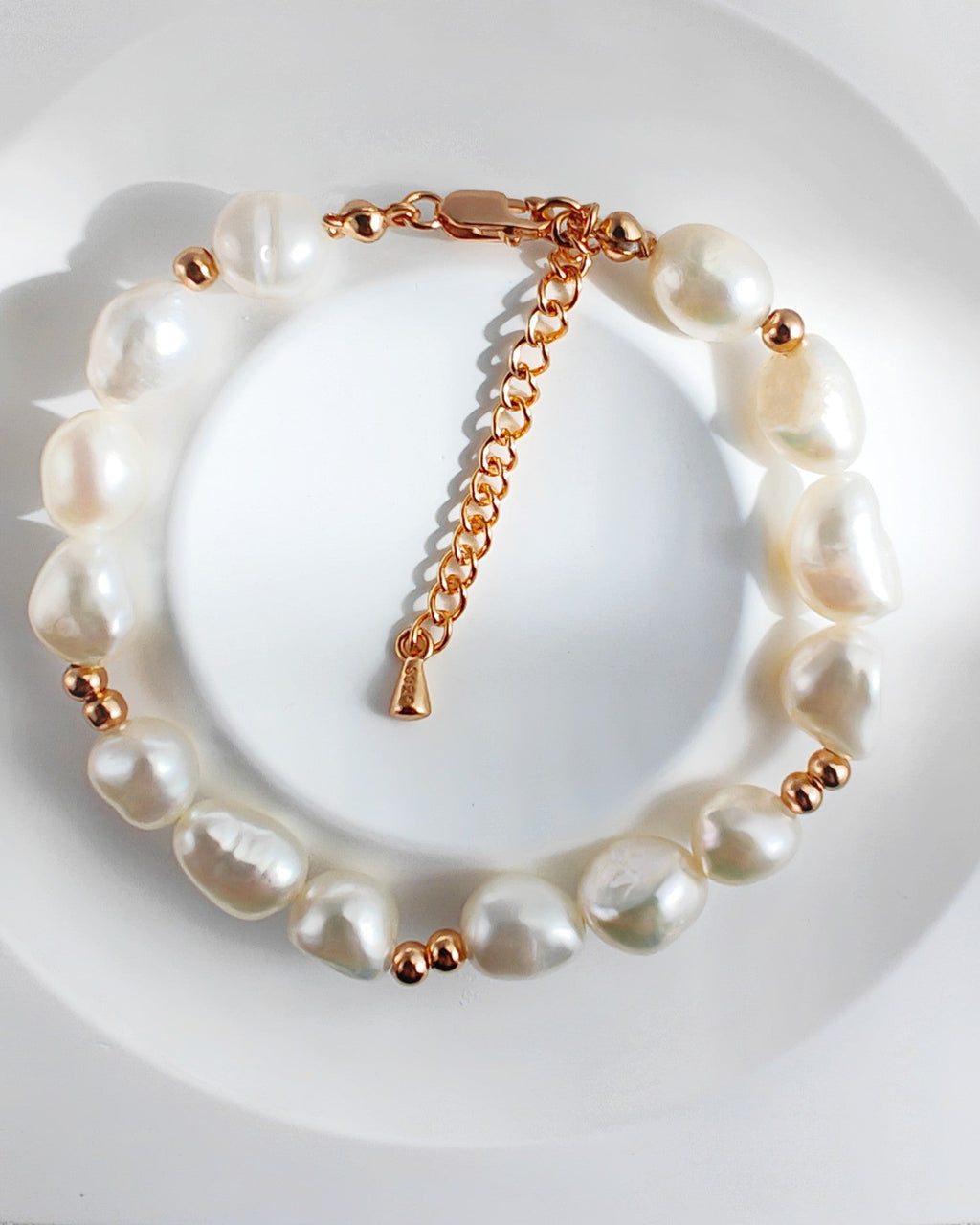 S925 Gold Baroque Pearl Bracelet