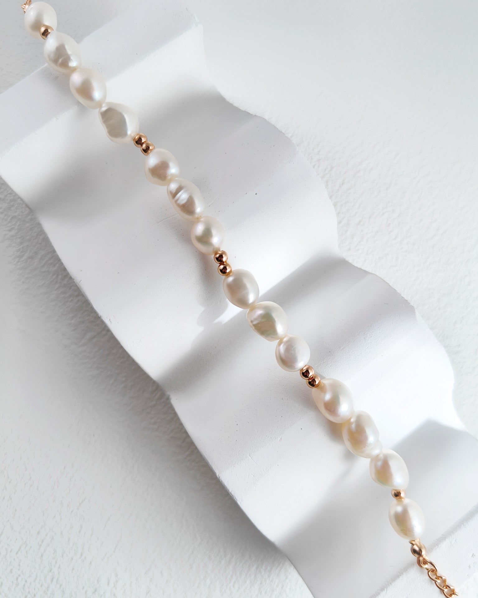 S925 Gold Baroque Pearl Bracelet