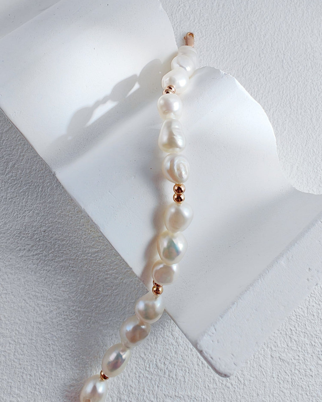 S925 Gold Baroque Pearl Bracelet